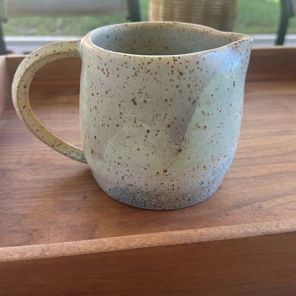 Handmade Glazed Speckled Pitcher Pottery with Handle - Picture 7 of 14